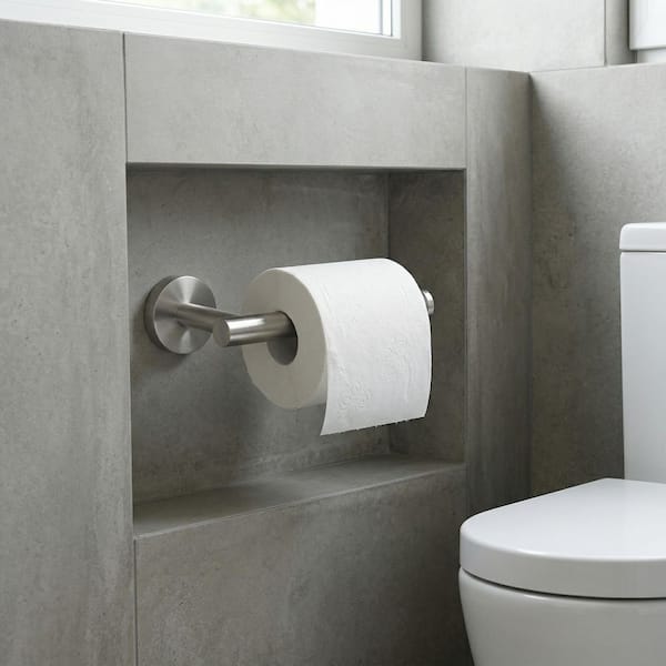 Wall-Mount Single Post Toilet Paper Holder in Brushed Nickel