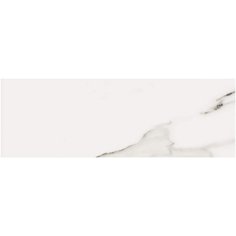 ELIANE Belmar White 4 in. x 12 in. Ceramic Trim Wall Tile 8040963 The