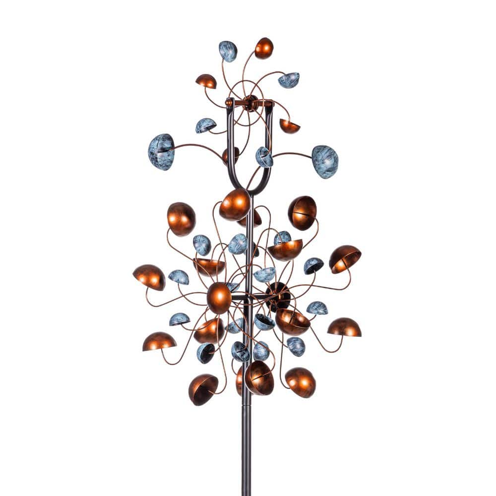 Evergreen 86 in. Petal Sphere Metal Wind Spinner WSKPXNMET326
