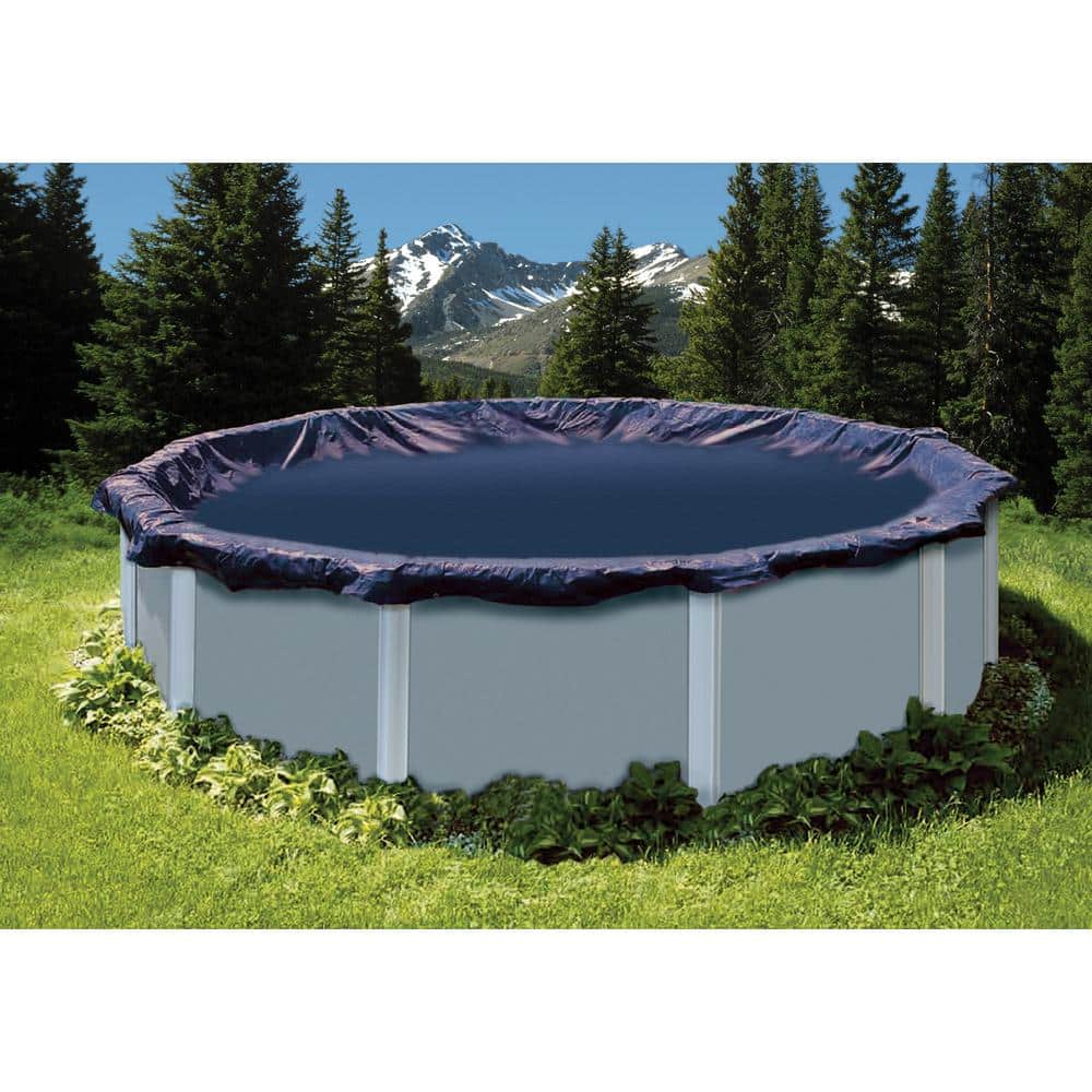 Blue Laminated Polyethylene Round Winter Pool Cover, 21 ft
