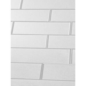 Glossy White Straight Edge Subway 3 in. x 12 in. Glass Peel & Stick Decorative Backsplash Wall Tile (10.5 Sq.Ft/Case)