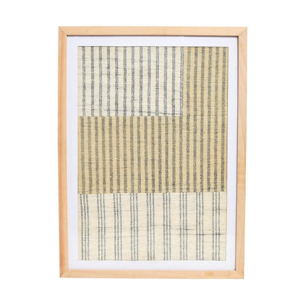 Storied Home 27 in. x 0.75 in. Brown Cotton Handmade Paper Art with Wood Frame and Plastic Cover