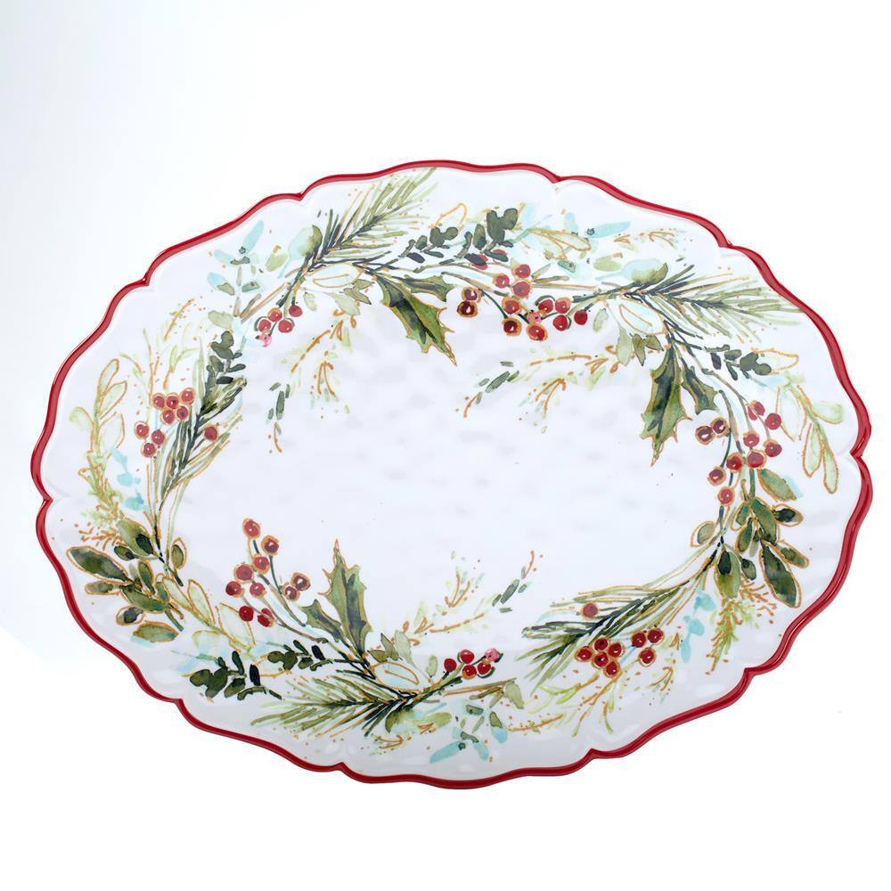 Christmas Gatherings Melamine Round and Oval Platter Set