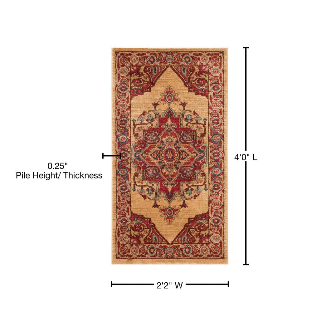Safavieh Mahal Red and Natural Synthetic Area Rug