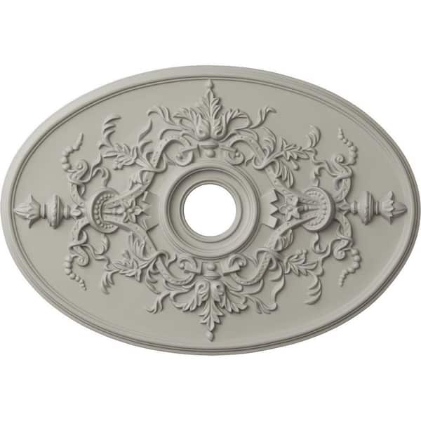Ekena Millwork 1-5/8 in. x 30-3/4 in. x 21-1/4 in. Polyurethane Alexa Ceiling Medallion, Pot of Cream