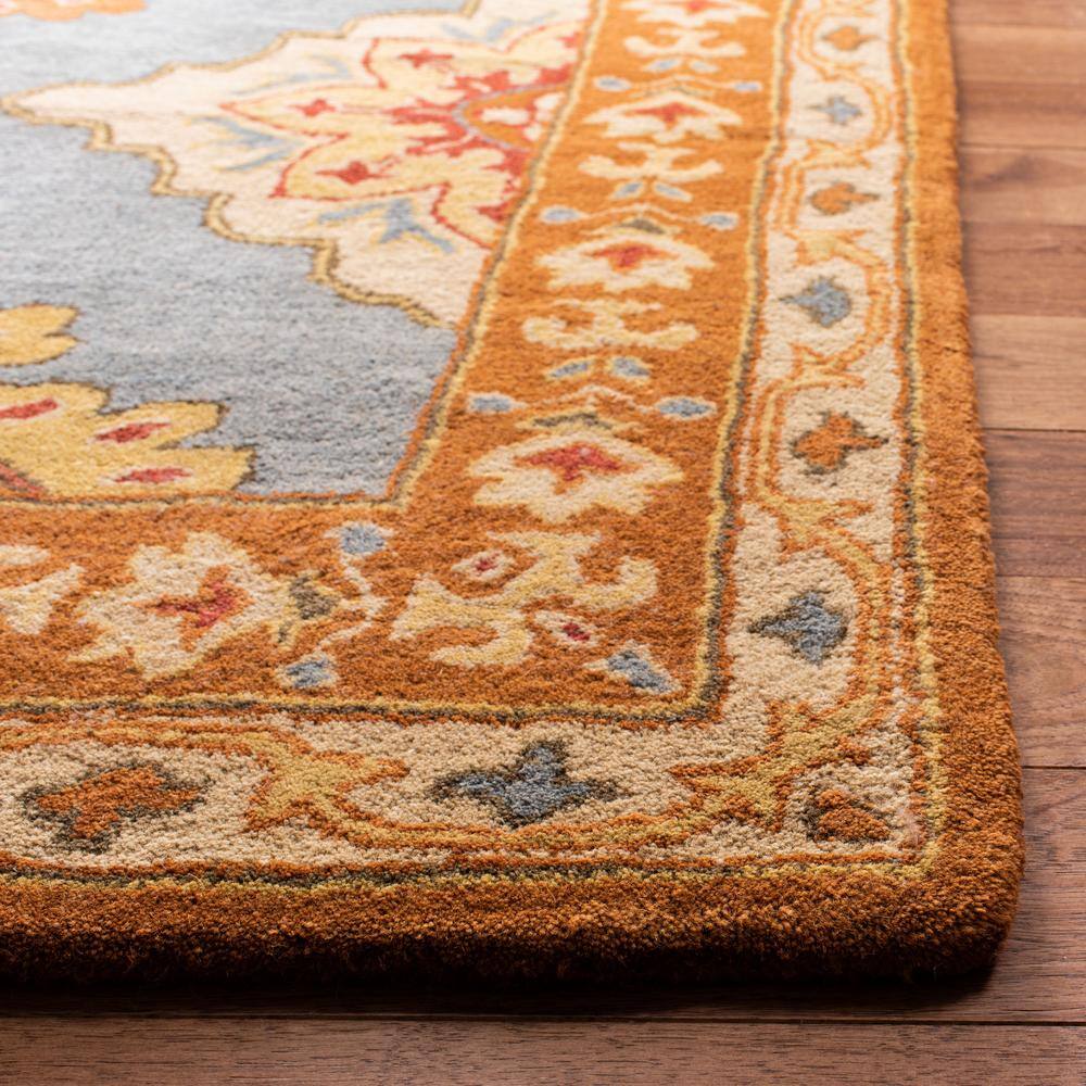 Luxe Heritage Hand-tufted Wool Rectangular Rug in Blue, 6' x 9'