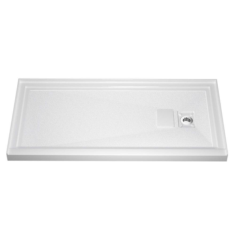 72 in. x 36 in. Acrylic Single Threshold Alcove Rectangular Shower Pan Base with Right Drain Hole in Carrara White price history on PriceWatchPro