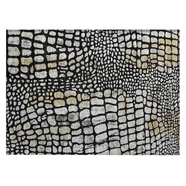 Chantille Machine Washable Indoor/Outdoor Abstract ACN3000 Black 3 ft. x 4 ft. Area Rug