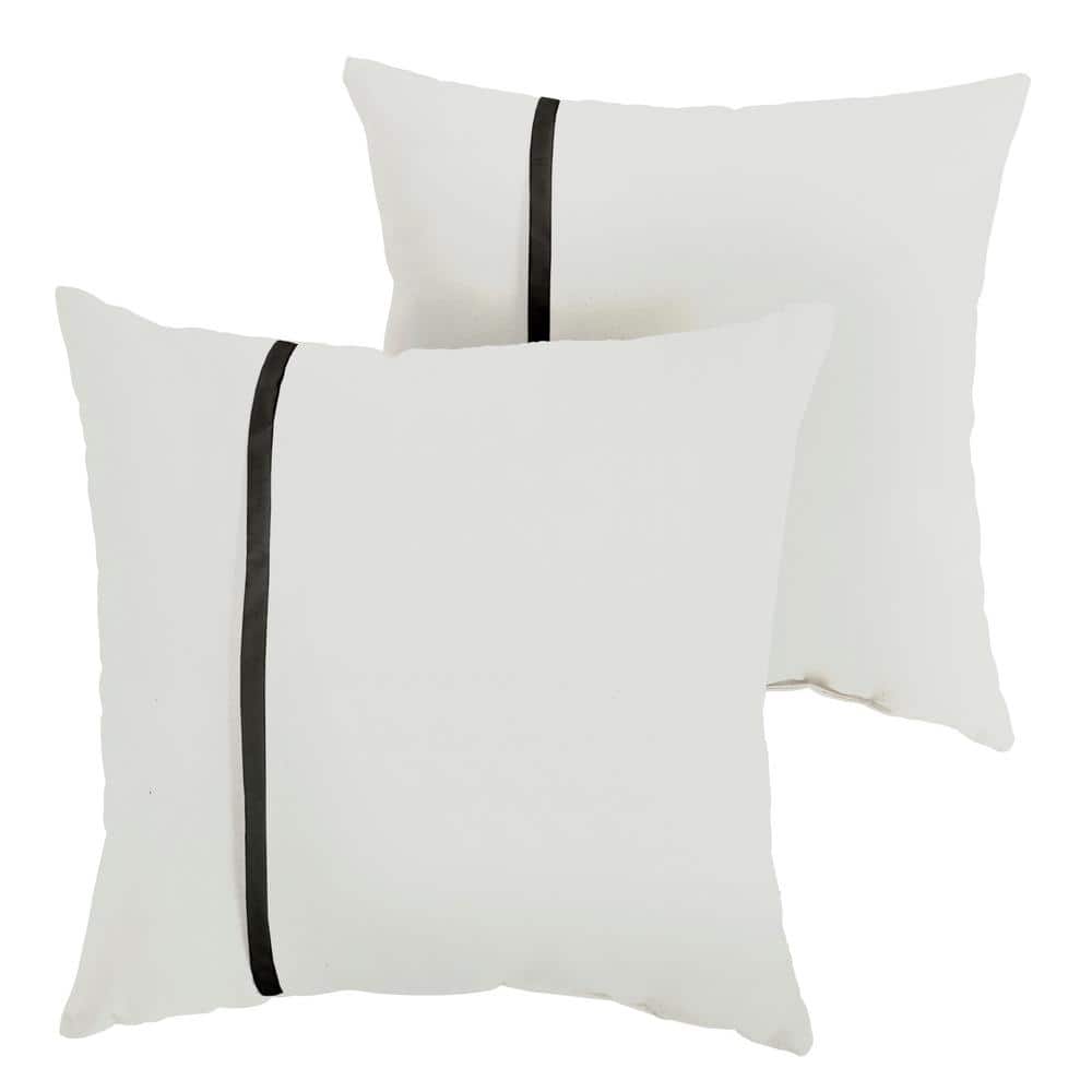 Sunbrella Canvas Natural Outdoor Knife Edge Throw Pillows (2-Pack)