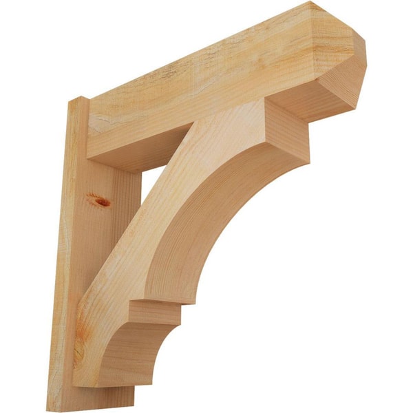 Ekena Millwork 8 in. x 28 in. x 28 in. Douglas Fir Balboa Craftsman Rough Sawn Outlooker