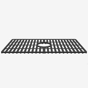 26 in. Silicone Kitchen Sink Protective Bottom Grid For Single Basin Sink in Matte Black