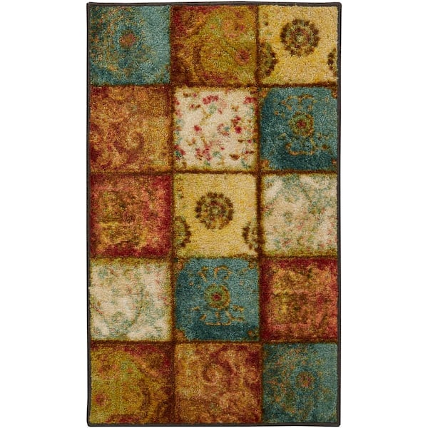 Mohawk Home Artifact Panel Multi 1 ft. 8 in. x 2 ft. 10 in. Machine Washable Patchwork Area Rug