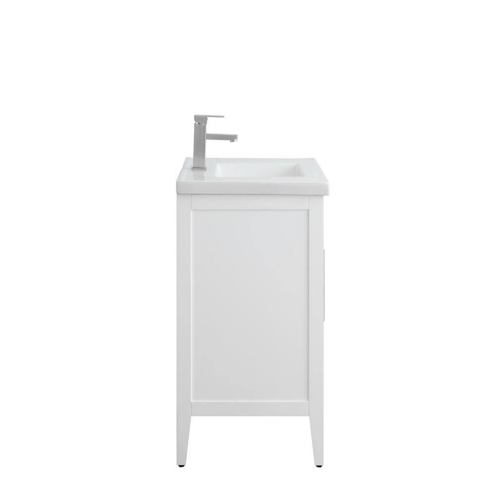 White 30" Single Bathroom Vanity Set with Brushed Nickel Hardware