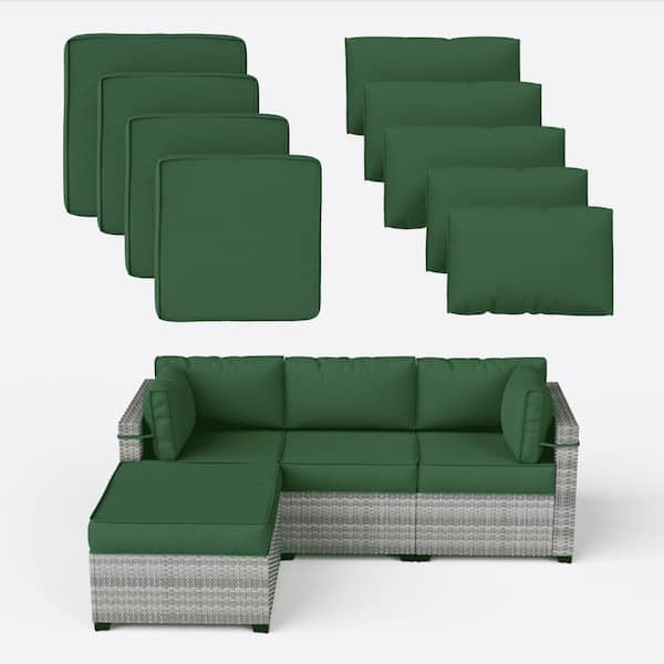Kimunuk 9-Piece 25.6 in. Outdoor Cushion Covers Green