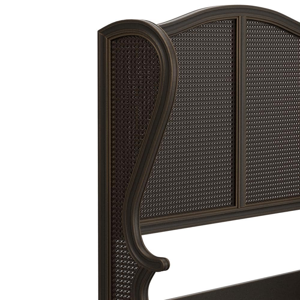 Sausalito King Bed with Wingback Headboard in Oiled Bronze