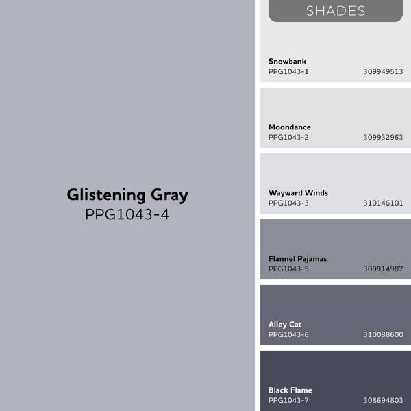 Glidden Premium 1 gal. PPG1043-4 Glistening Gray Semi-Gloss