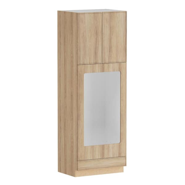 Designer Series Renly 33 in. W x 24 in. D x 96 in. H Assembled Slim Shaker Double Oven Kitchen Cabinet in Sandstone