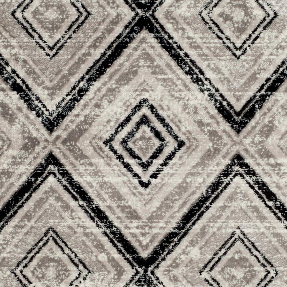 Skyler Silver Geometric Medallion Synthetic Area Rug