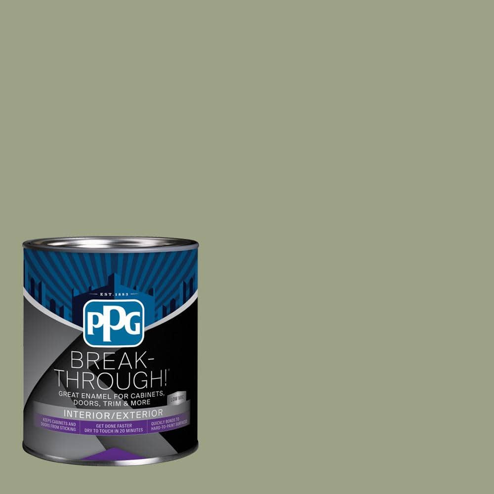 Break-Through! 1 qt. PPG1126-5 Zebra Grass Semi-Gloss Interior/Exterior  Door, Trim and Cabinet Paint PPG1126-5B-04SG - The Home Depot