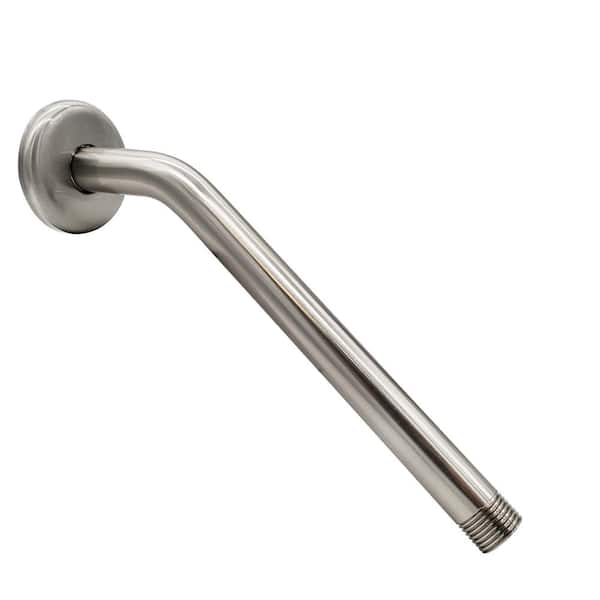 6 in Male IPS Shower Arm and Flange Brushed Nickel L x 1/2 in 