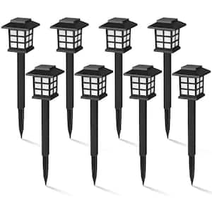 Solar Black Integrated LED Path Light with Waterproof (8-Pack)