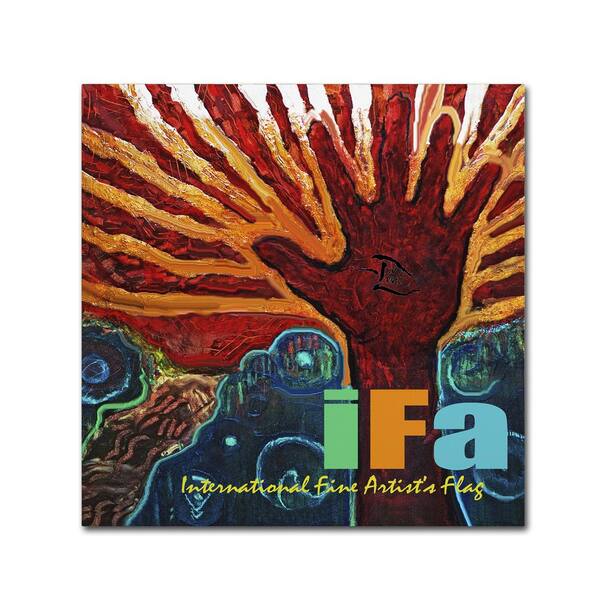 Trademark Fine Art 24 in. x 24 in. "Official International Fine Artist Flag" by Lowell S.V. Devin Printed Canvas Wall Art