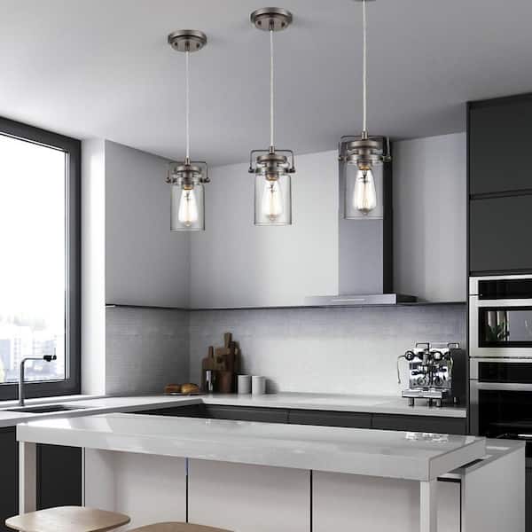 Topeka 1-Light Modern Bronze Mini-Pendant with Clear Glass Shade