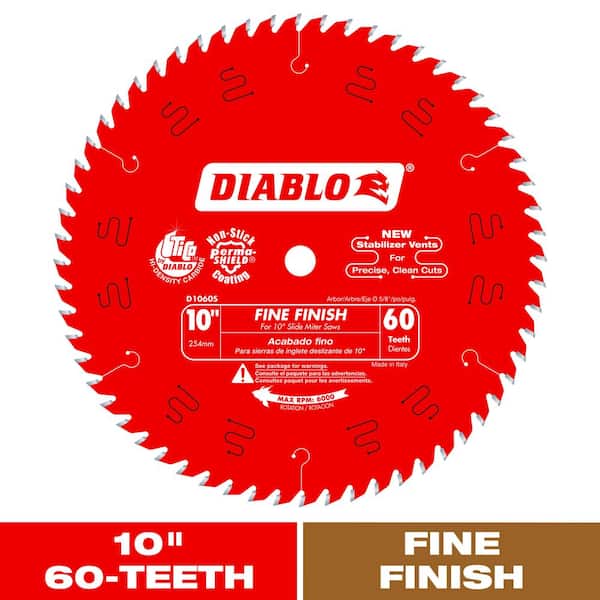 10in. x 60-Teeth Fine Finish Saw Blade for Wood