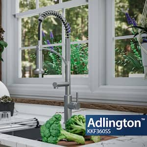 Adlington Single Handle Pull-Down Sprayer Kitchen Faucet in Stainless Steel