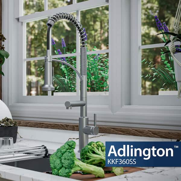 Adlington Single Handle Pull-Down Sprayer Kitchen Faucet in Stainless Steel