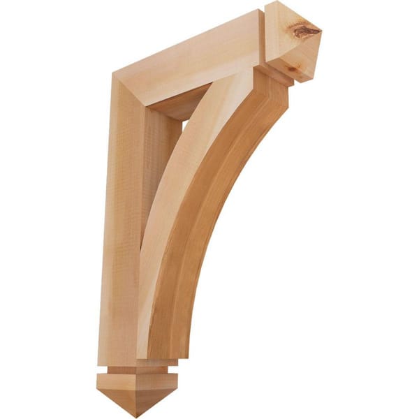 Ekena Millwork 3.5 in. x 26 in. x 18 in. Western Red Cedar Thorton Arts and Crafts Smooth Bracket