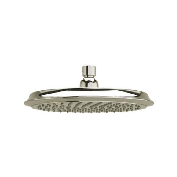 RIOBEL 1-Spray Patterns 8.88 in. Wall Mount Fixed Shower Head in Polished Nickel