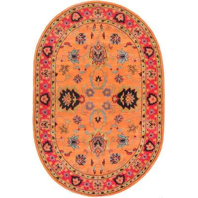 Montesque Oriental Persian Orange 8 ft. x 10 ft. Oval Rug
