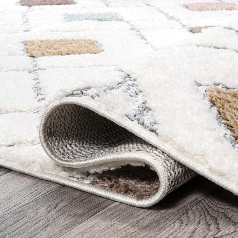 5' x 8' Multi/Cream Synthetic Trellis Area Rug