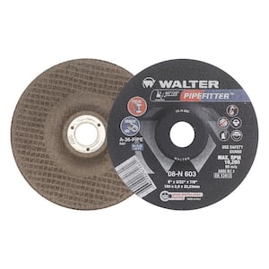PIPEFITTER 6 in. x 7/8 in. Arbor x 3/32 in. T27 A-36-PIPE Pipeline Grinding Wheels (Pack of 25)