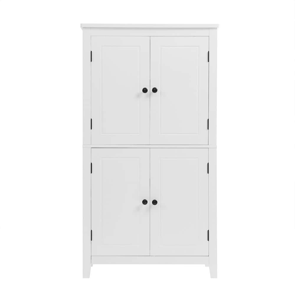 23.6 in. W x 11.8 in. D x 43.3 in. H White MDF Freestanding Bath Linen Cabi