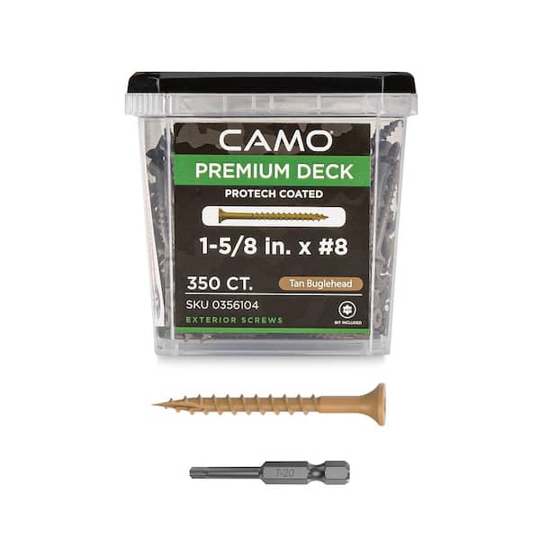 CAMO 1-5/8 in. #8 ProTech Tan Premium Star Drive Bugle-Head Deck Screws (350-Count)