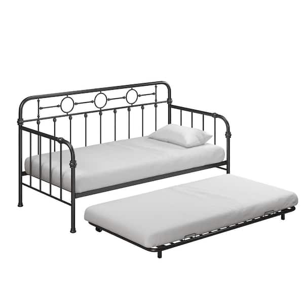 Little Seeds Willow Kids' Black Metal Daybed with Trundle