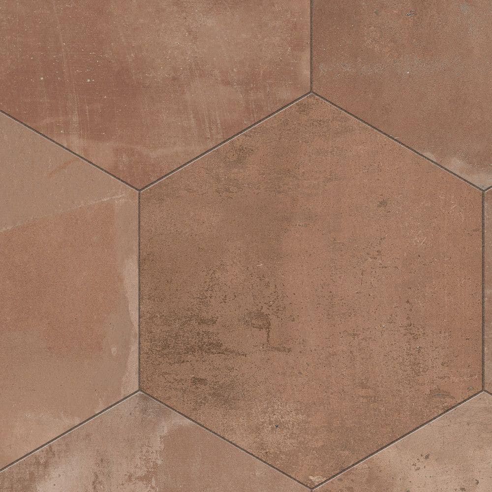 Merola Tile Argillos Hex Terracota 21 in. x 24 in. Porcelain Floor