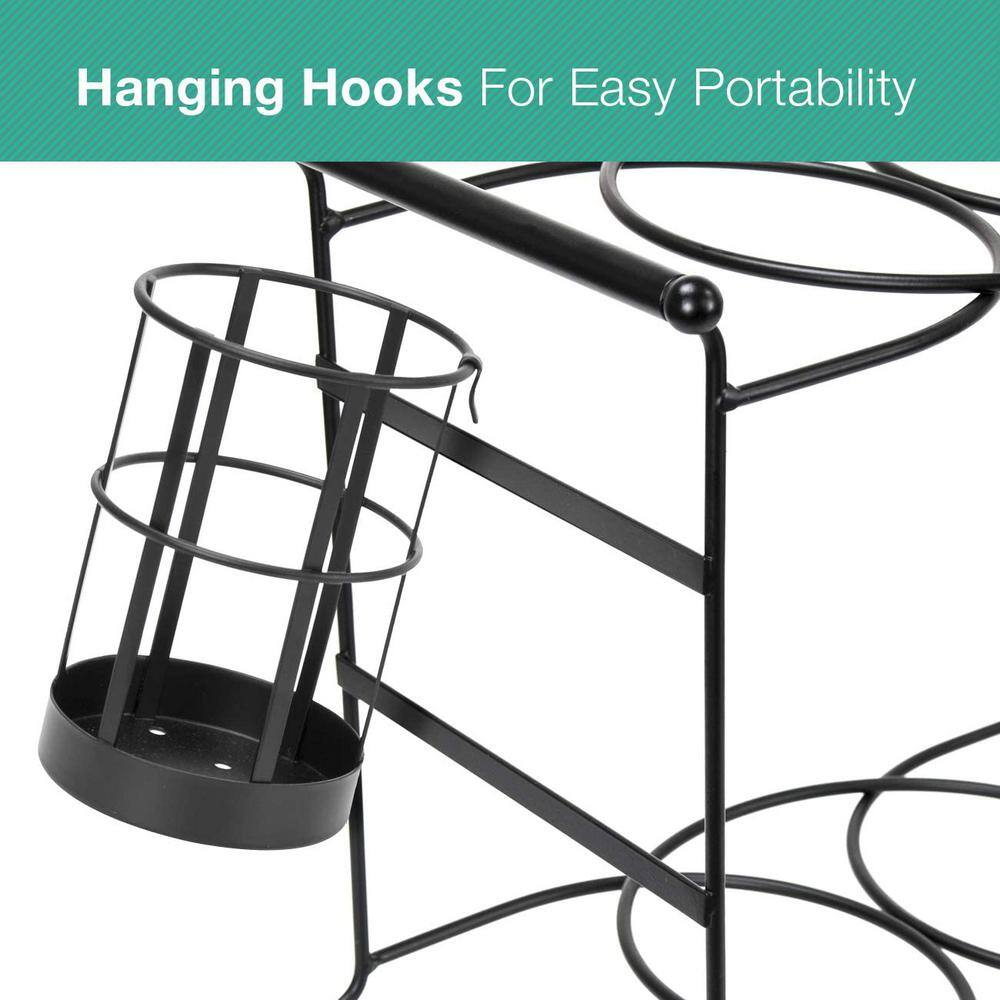 Black Carbon Steel 7-Piece Stackable Buffet Caddy Set