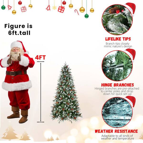 WHAT WE WANT _ 木製Xmas tree Amazon.com: KI Store Flocked Red Christmas Tree 6ft