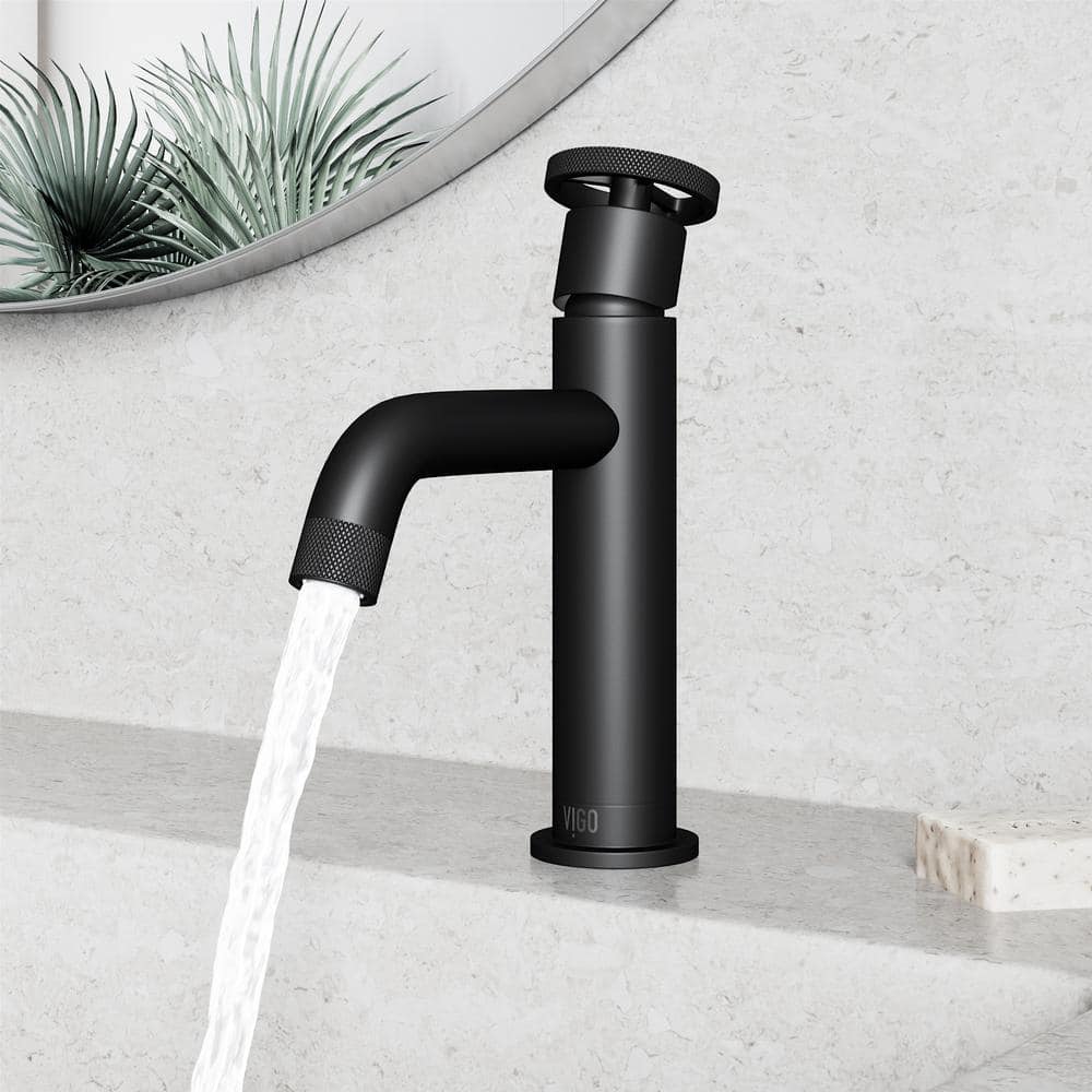 Matte Black Brass Single Handle Bathroom Faucet