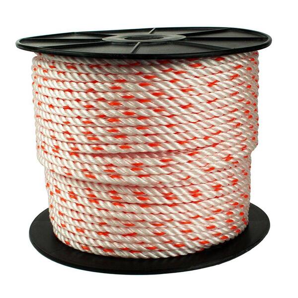 Crown Bolt 3/8 in. x 500 ft. Poly Rope in White/Orange