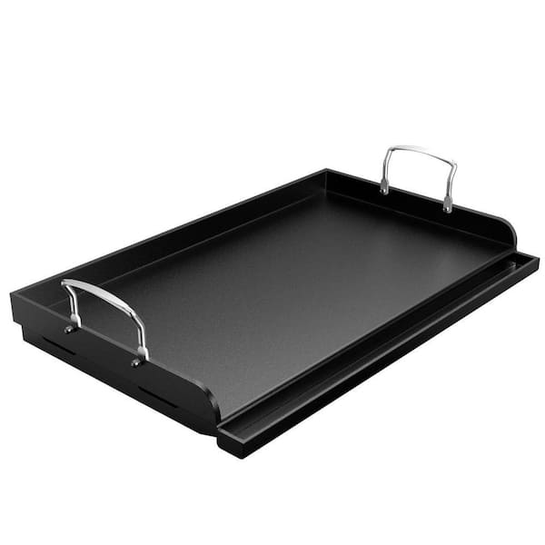 Grill Pans 1-Piece Nonstick Cast Iron Flat Top Griddle with Handle – Universal for Gas, Charcoal, Electric Grill