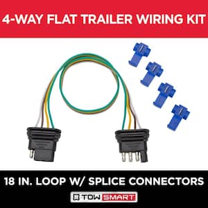 18 in., 4-Way Flat Trailer Light Wiring Kit with Splice Connectors