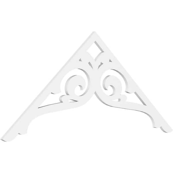 Ekena Millwork 1 in. x 72 in. x 30 in. (10/12) Pitch Bordeaux Gable Pediment Architectural Grade PVC Moulding