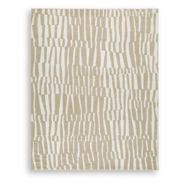 Corrbell 8 ft. x  10 ft. Beige/White Abstract Area Rug
