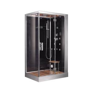Platinum 47 in. x 36 in. x 90 in. Steam Shower in Black with Hinged Door, Right Side Controls and 6 kW Steam Generator