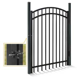 5 ft. x 4 ft. Anti-Rust Metal Black Arched Fence Gate