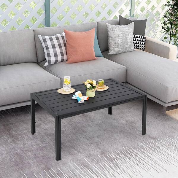 Steel Outdoor Slat Coffee Table